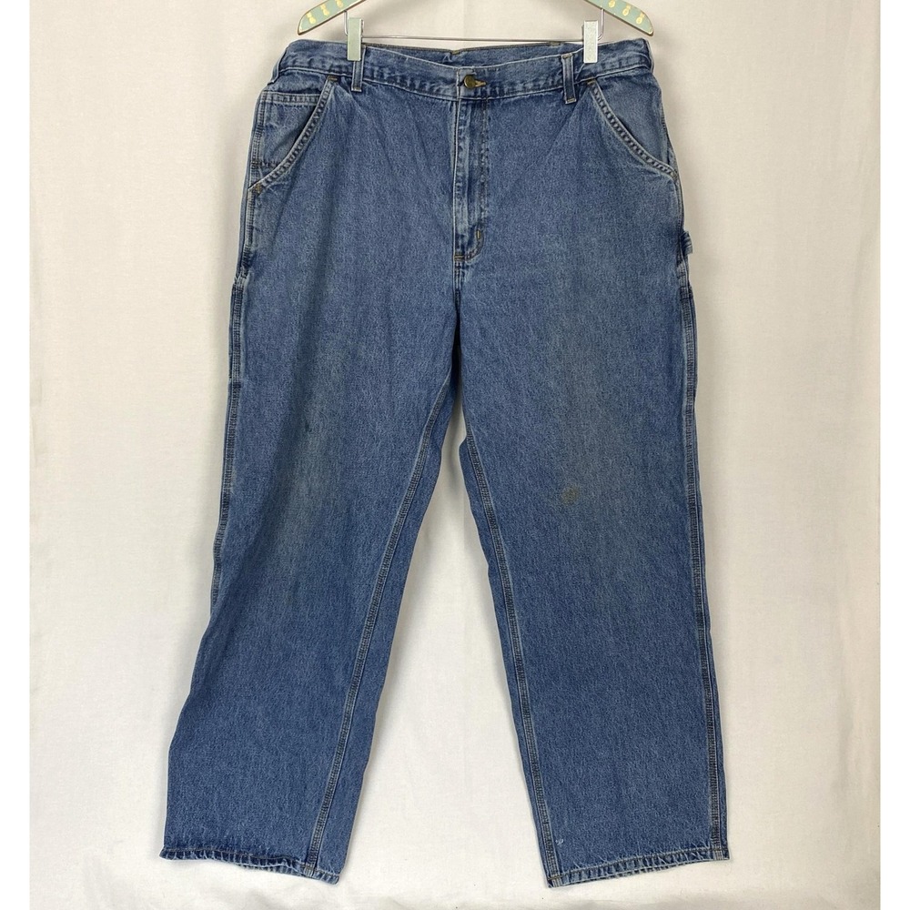Carhartt Original Dungaree Fit Jeans Mens 38x31 Blue Relaxed Carpenter B13 DPS